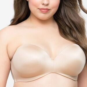 Curvy Couture Smooth Strapless Multi-Way Uplift Bra